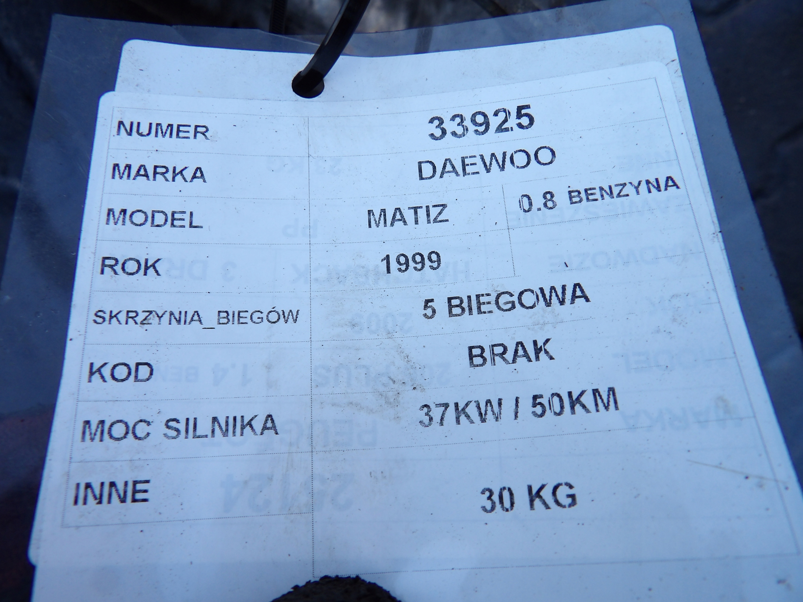 Daewoo Matiz 800 - 50 km CAMBIO
