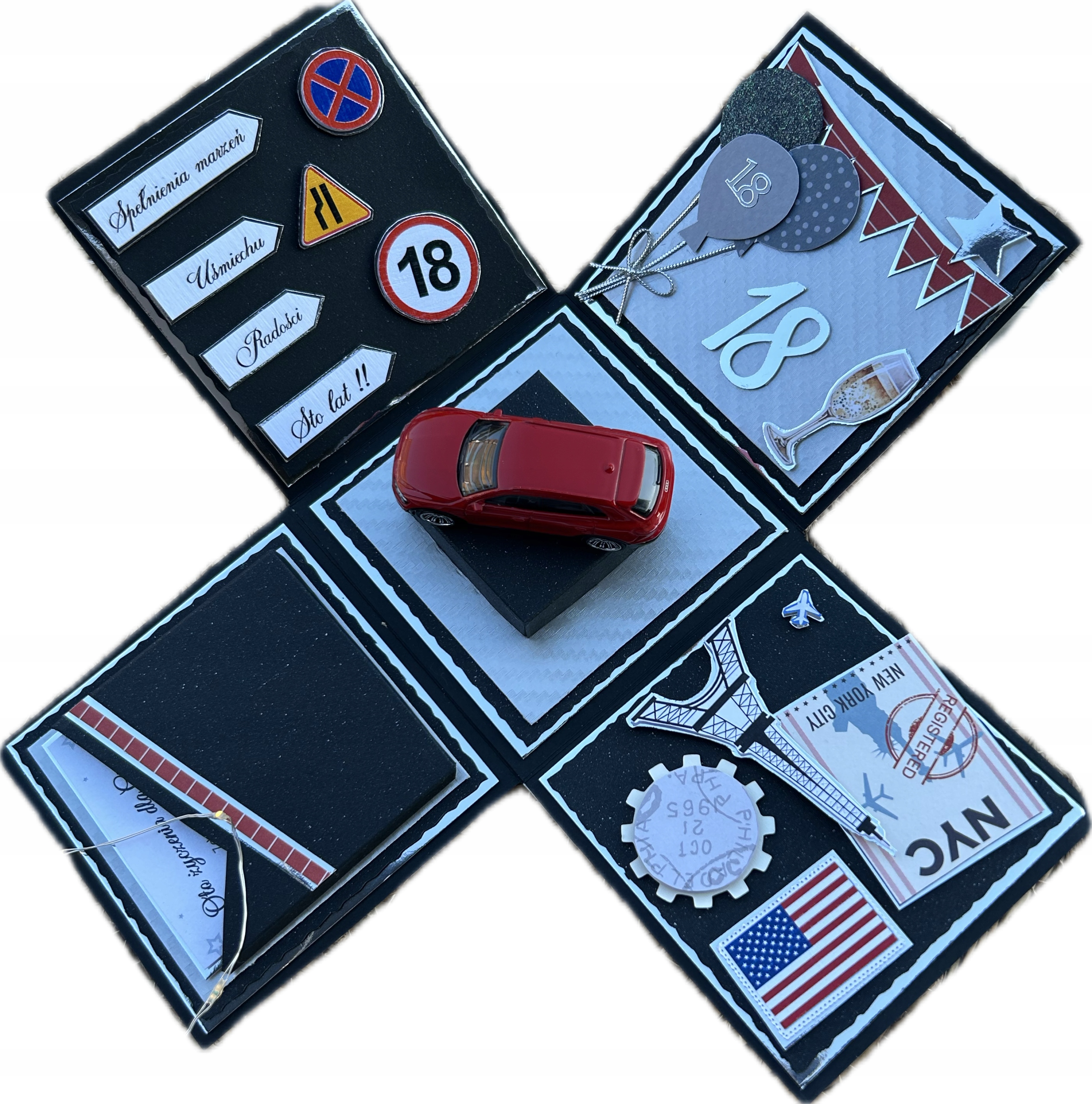 Levně 18stka kartička na osmnáctku exploding box dárek, unikátní dárek