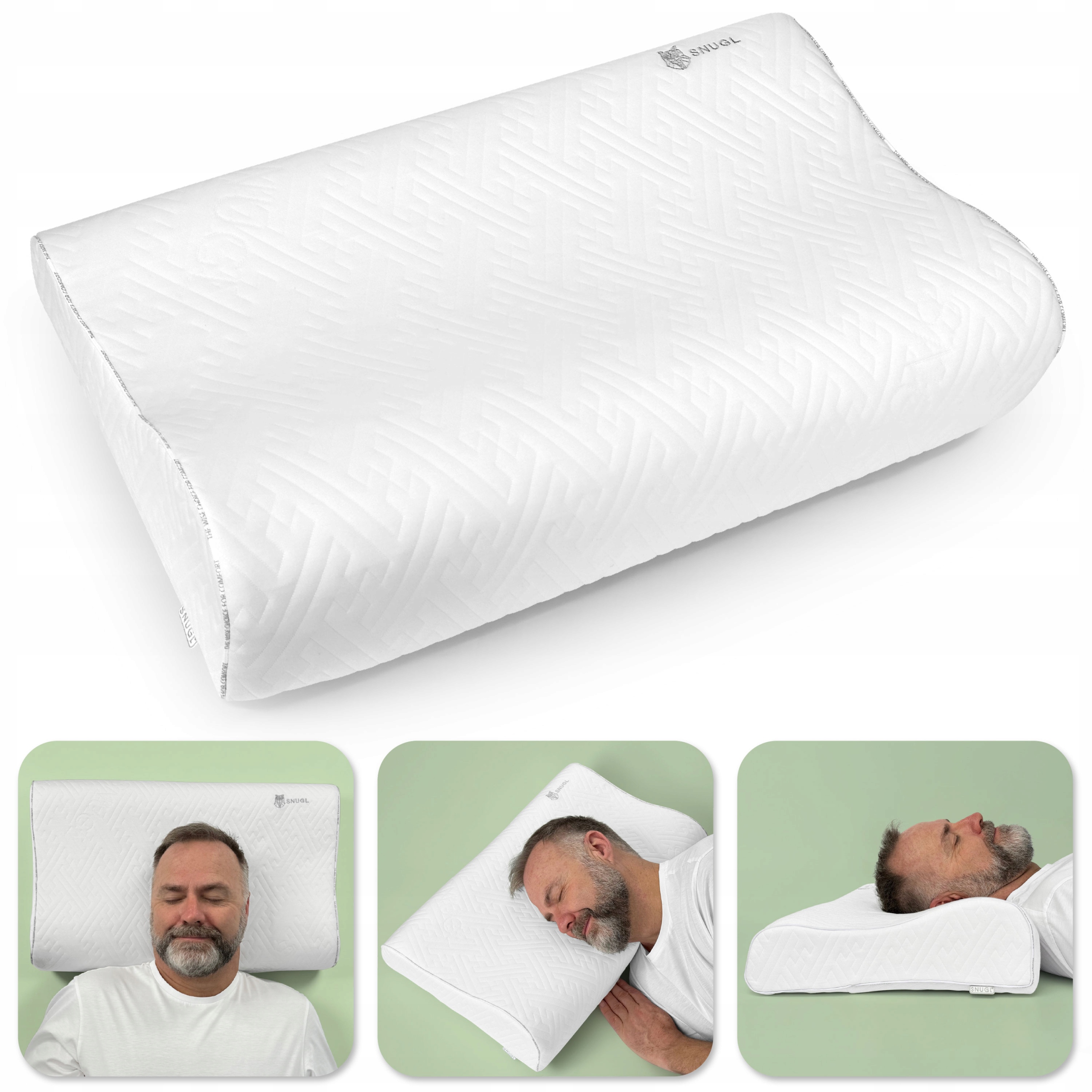 Poduszka Ortopedyczna Do Spania Na Boku I Plecach Profilowana Pianka Plus