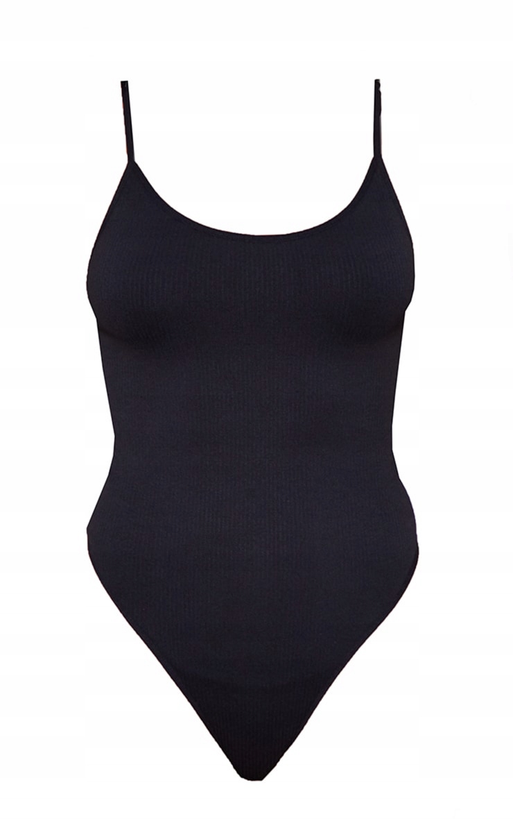 PRETTYLITTLETHING CZARNE BODY NA RAMIĄCZKACH R L F376103