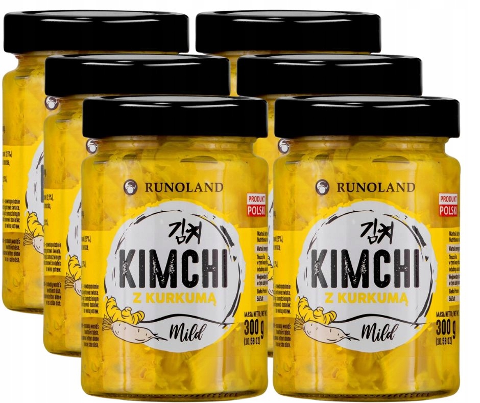6szt Kimchi Kapusta Kiszona Łagodna mild z kurkumą Koreańska Runoland