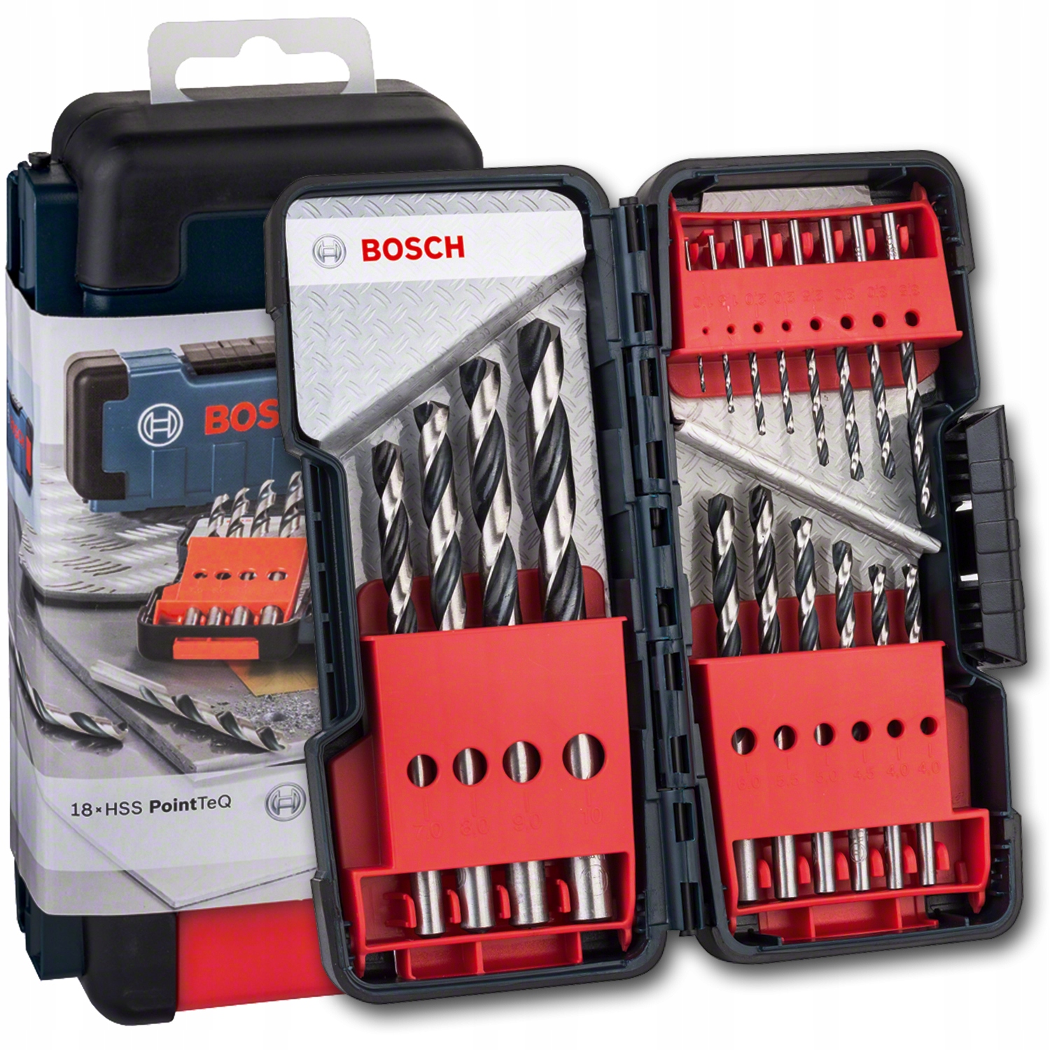 =- - ZESTAW 18 SZT - -= WIERTEŁA do Metalu Stali BOSCH PointTeQ HSS