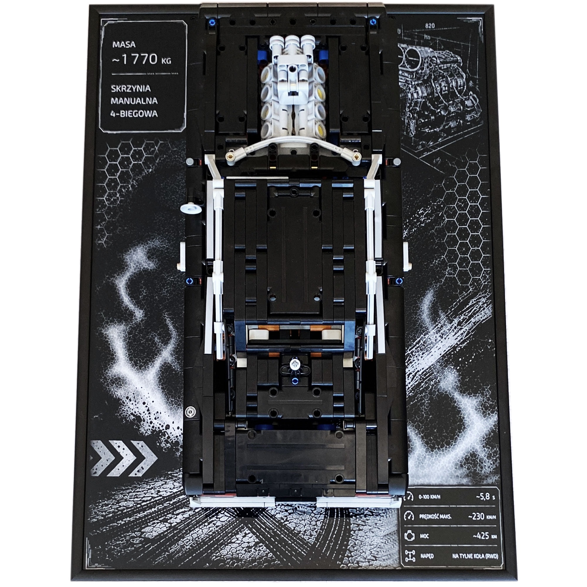 Rámeček s držákem pro Lego 42231 Technic Fast And Furious Dodge Charger R/t