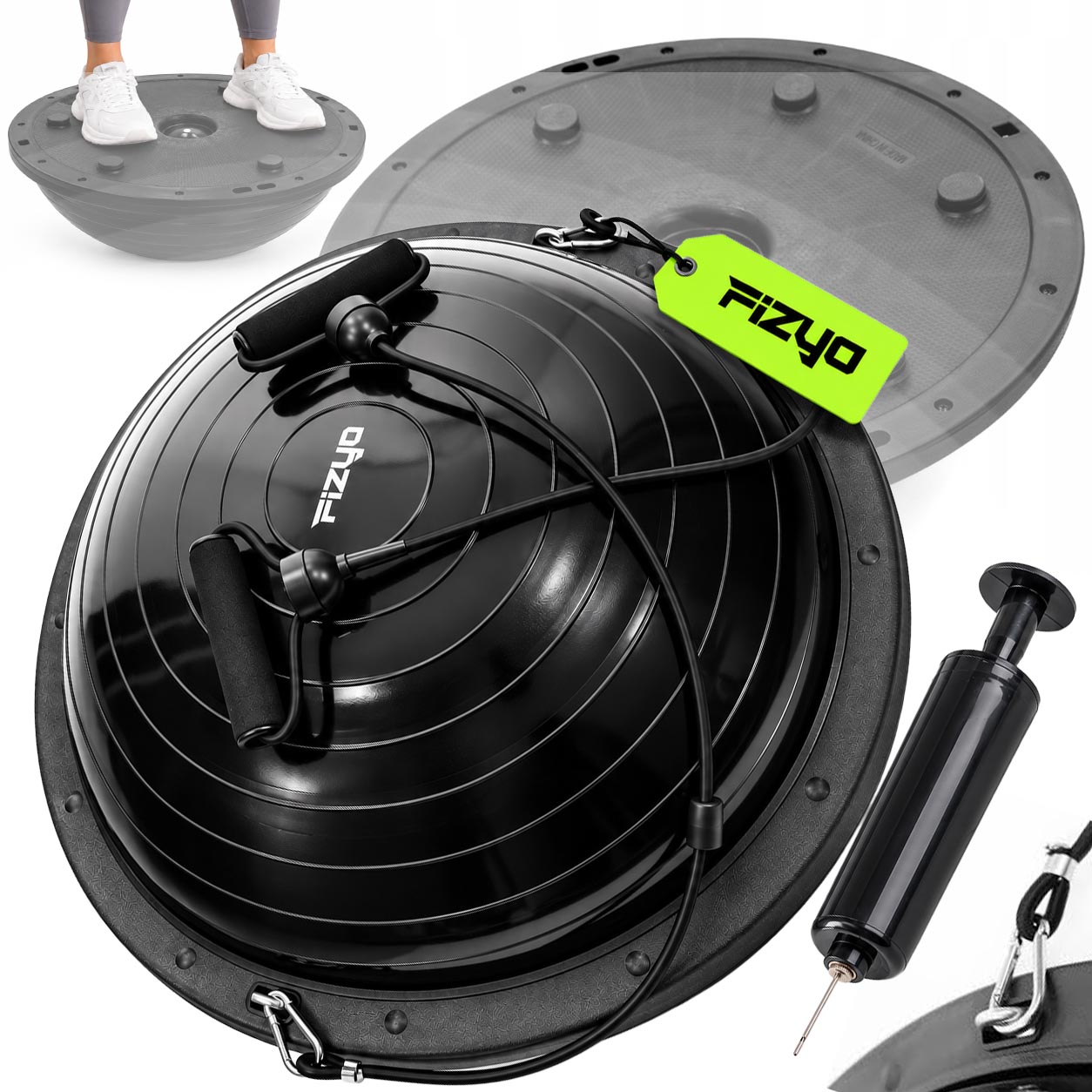 Platforma Pro Vyvážení Polokoule 58 CM Trenér Rovnováhy Lana Pumpa Fizyo