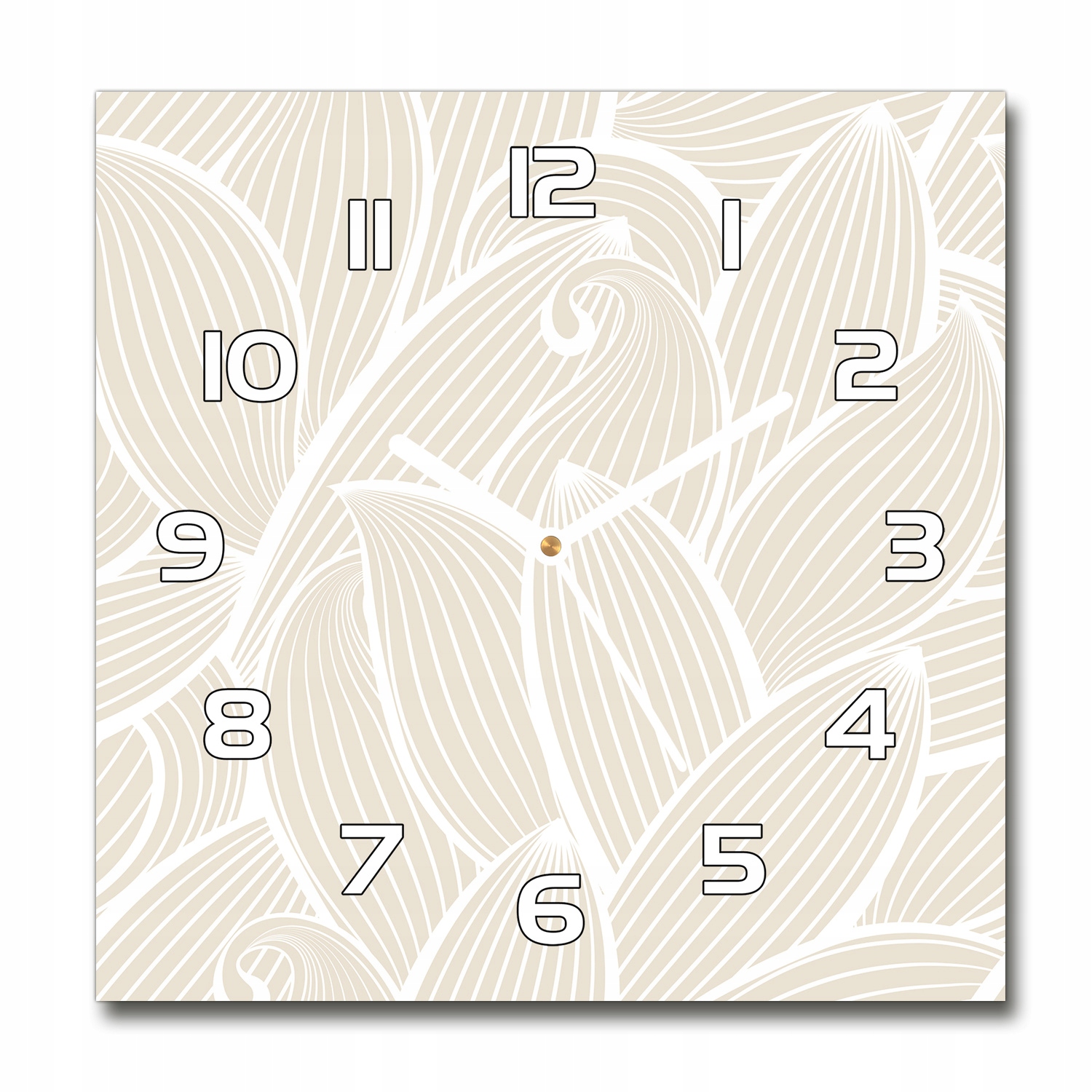 

Nowoczesny wiszący zegar szklany Liście wzór 30x30