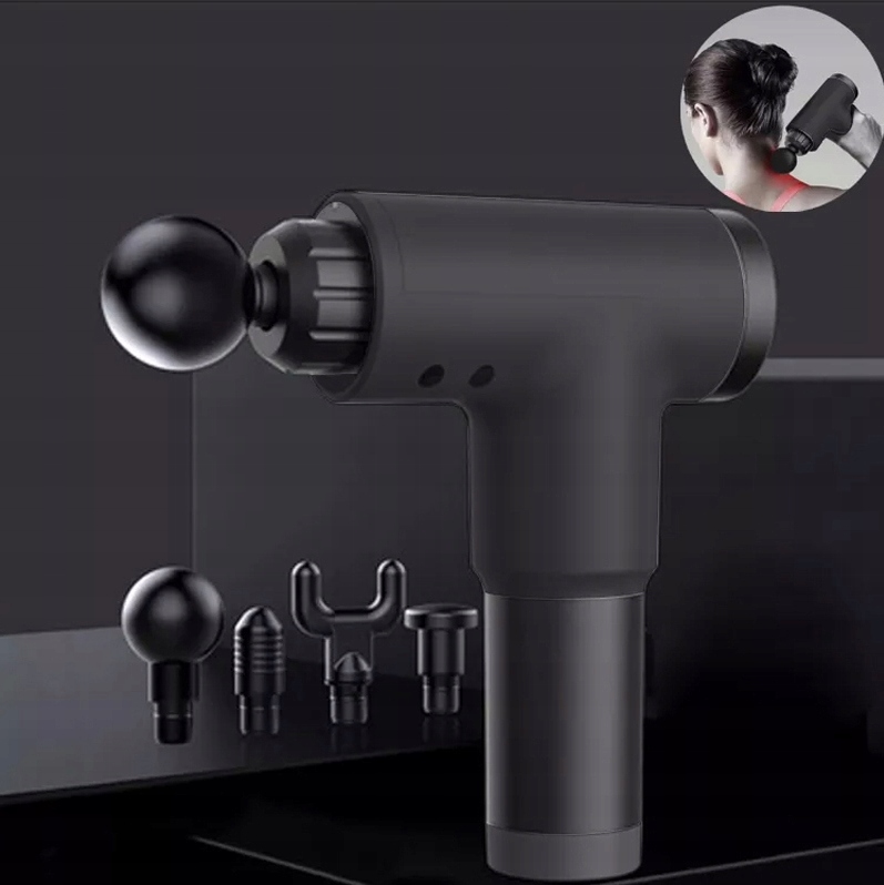 PISTOLET DO MASAŻU MASAŻER DO PLECÓW CIAŁA MASSAGE GUN Zasilanie akumulatorowe