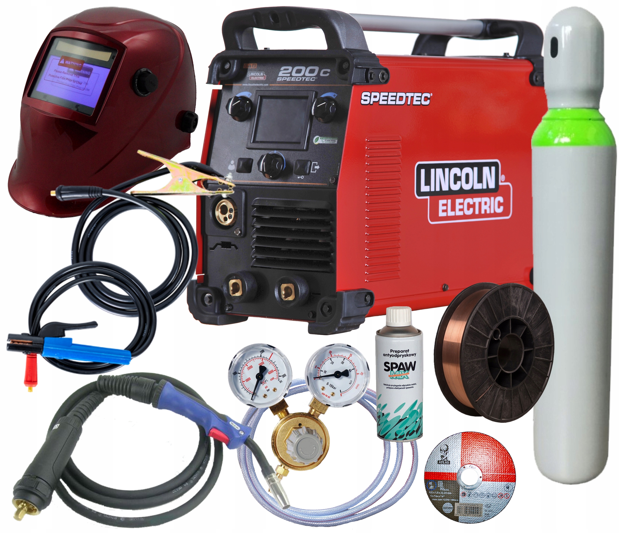 Spawarka inwertorowa migomat Lincoln Electric Speedtec 200C Mig/mag zestaw