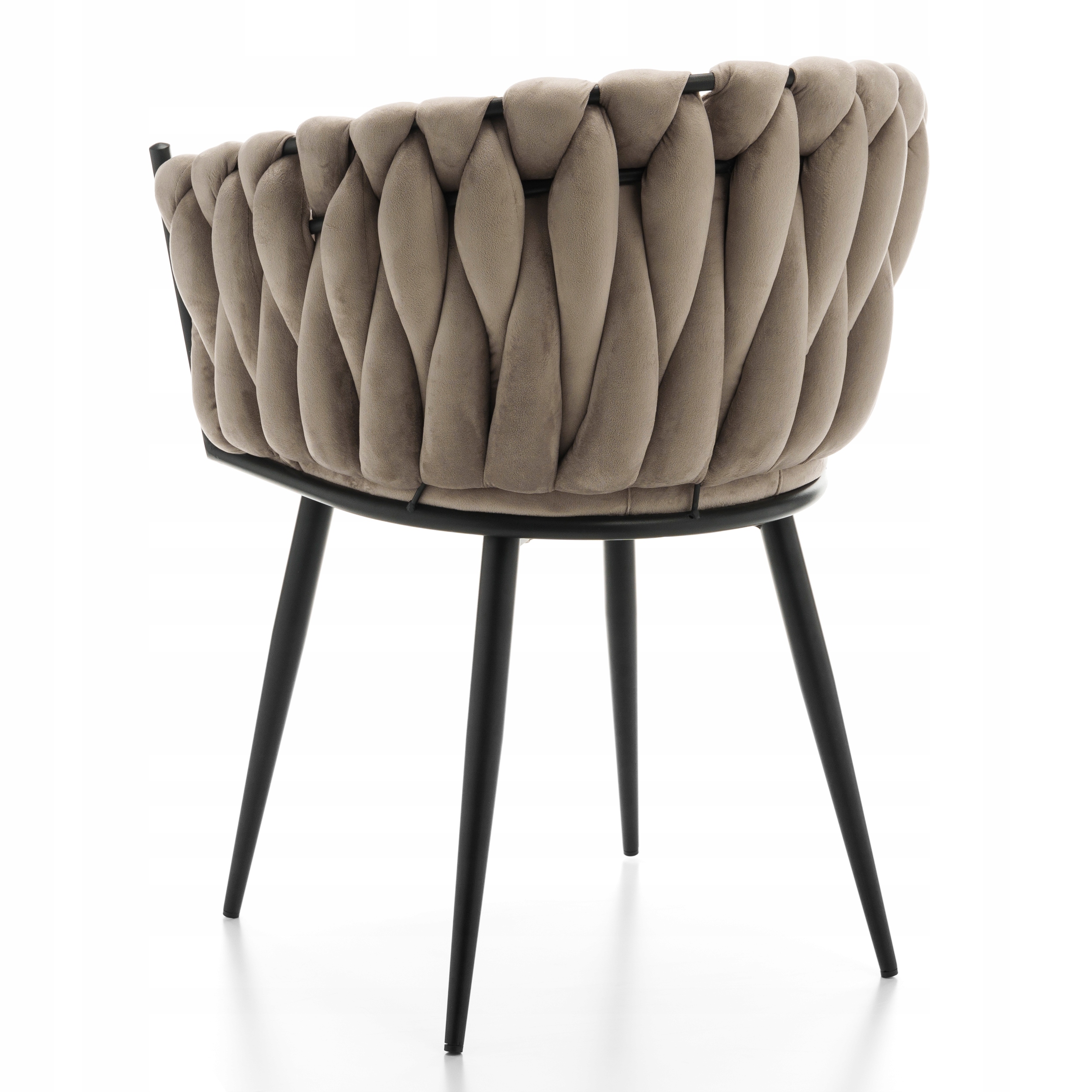 KRZESŁO TAPICEROWANE PLECIONE GLAMOUR SALON WELUROWE NOWOCZESNE LATINA Wysokość siedziska 50 cm