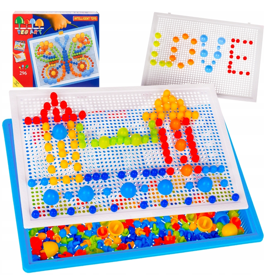 

Puzzle Układanka Montessori Grzybki Pinezki 296el