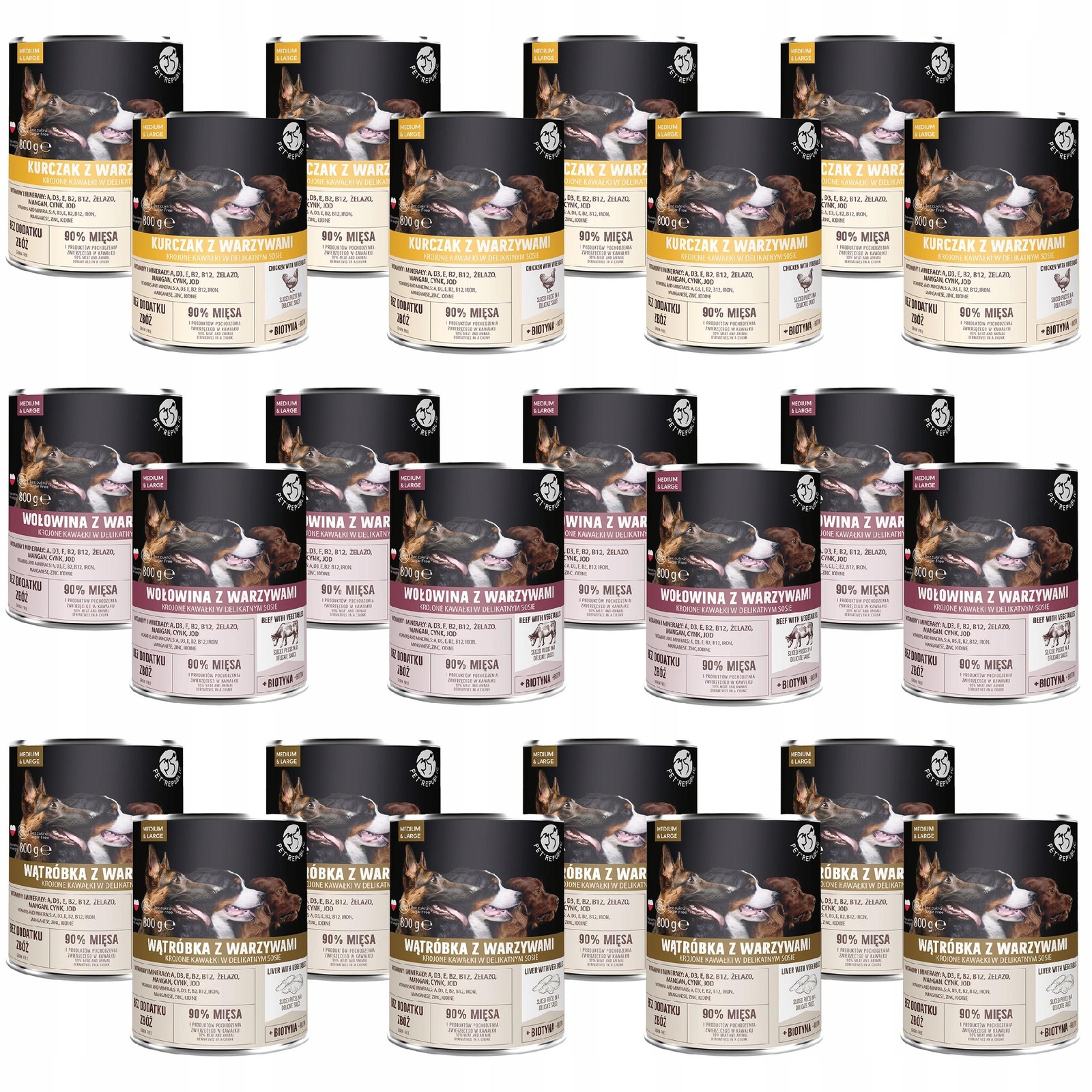 Levně Pet Republic krmivo pro psy, kousky v omáčce Mix Chutí 24 x 800 g