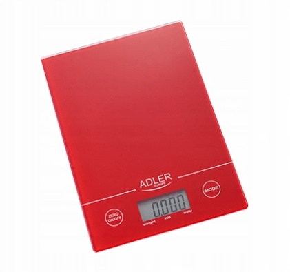 

Waga Kuchenna Adler szklana czerwona 5KG 1G