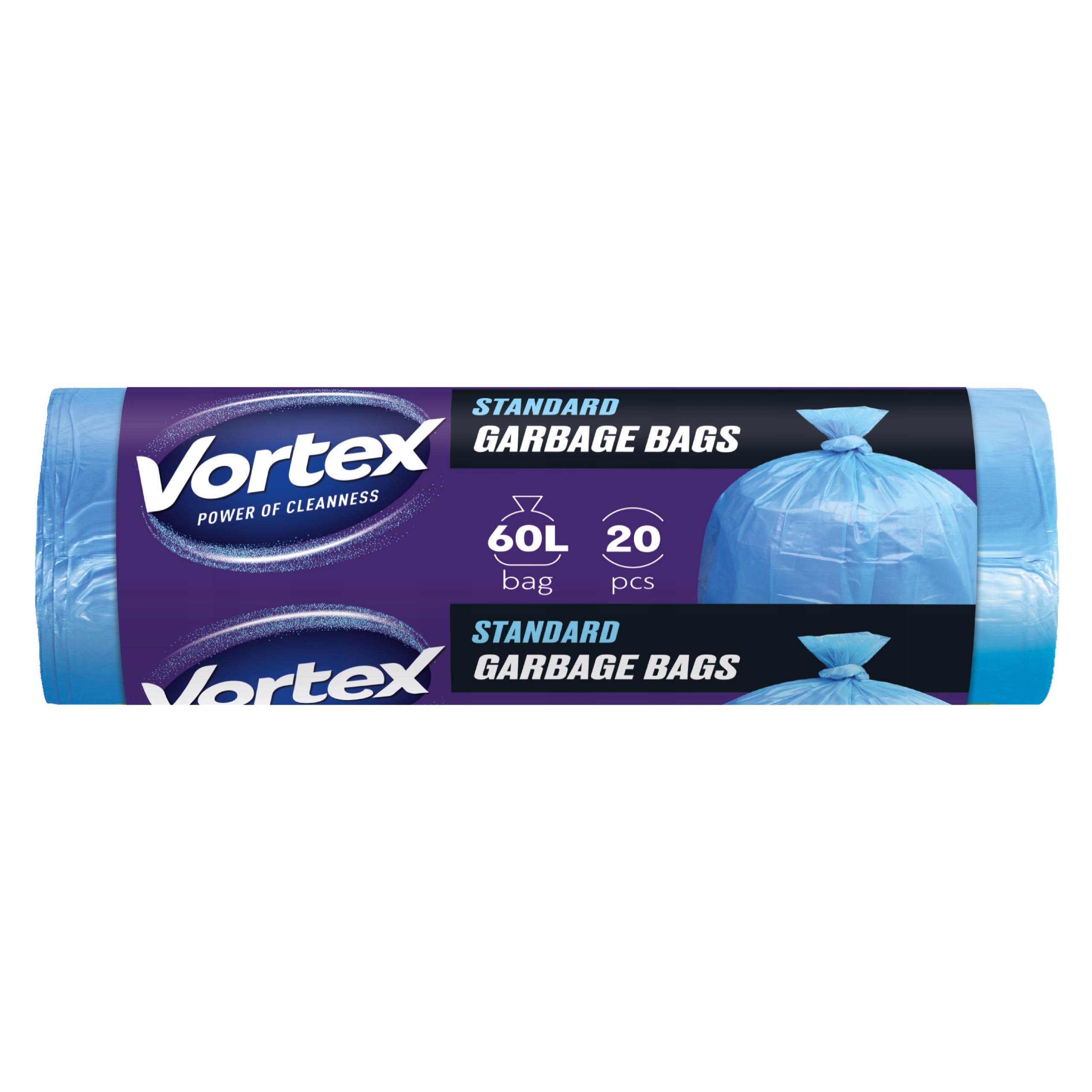 Sáčky Na Odpadky Silné 60L Univerzální Odolné Modré Vortex 20x20ks
