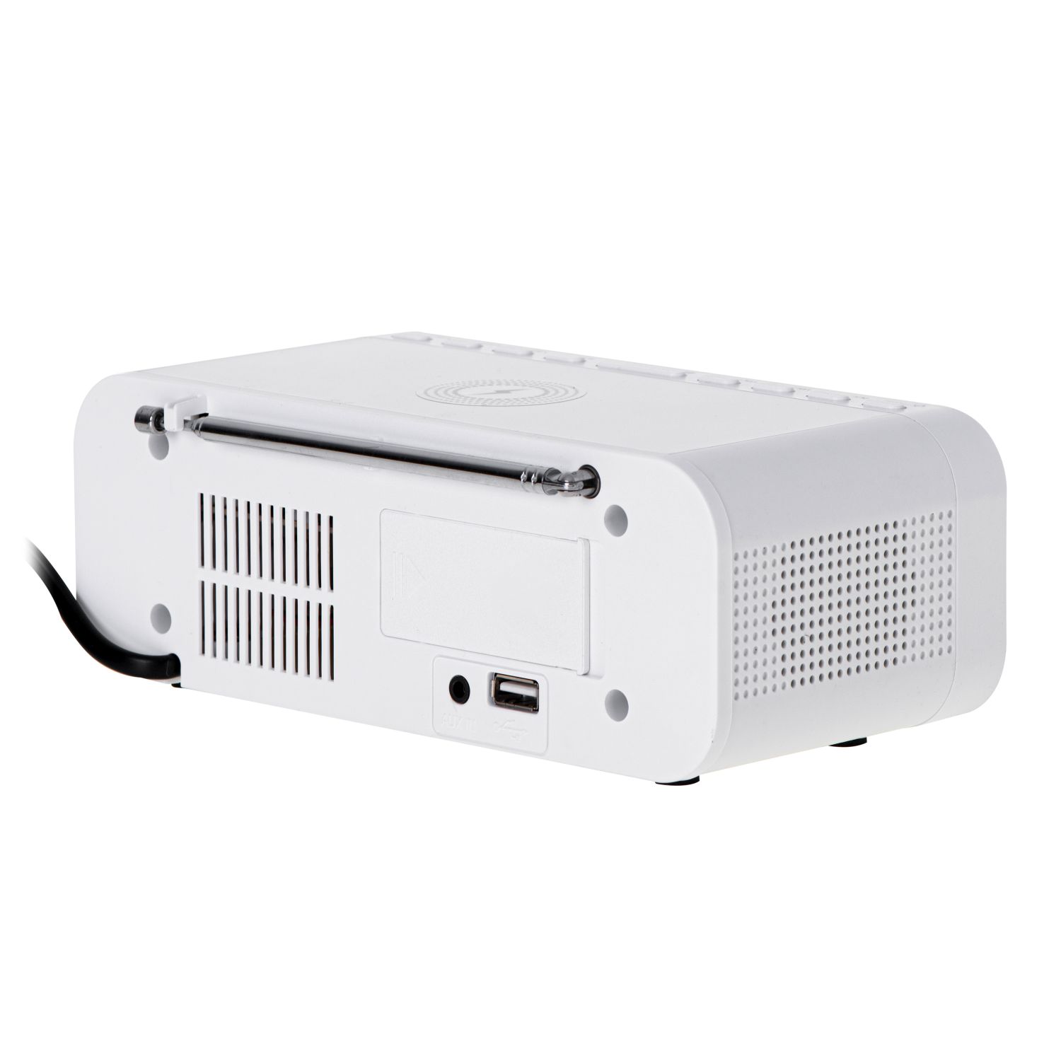 Radiobudzik z Ładowarką Bezprzewodową FM Bluetooth 5.0 AD 1192 White