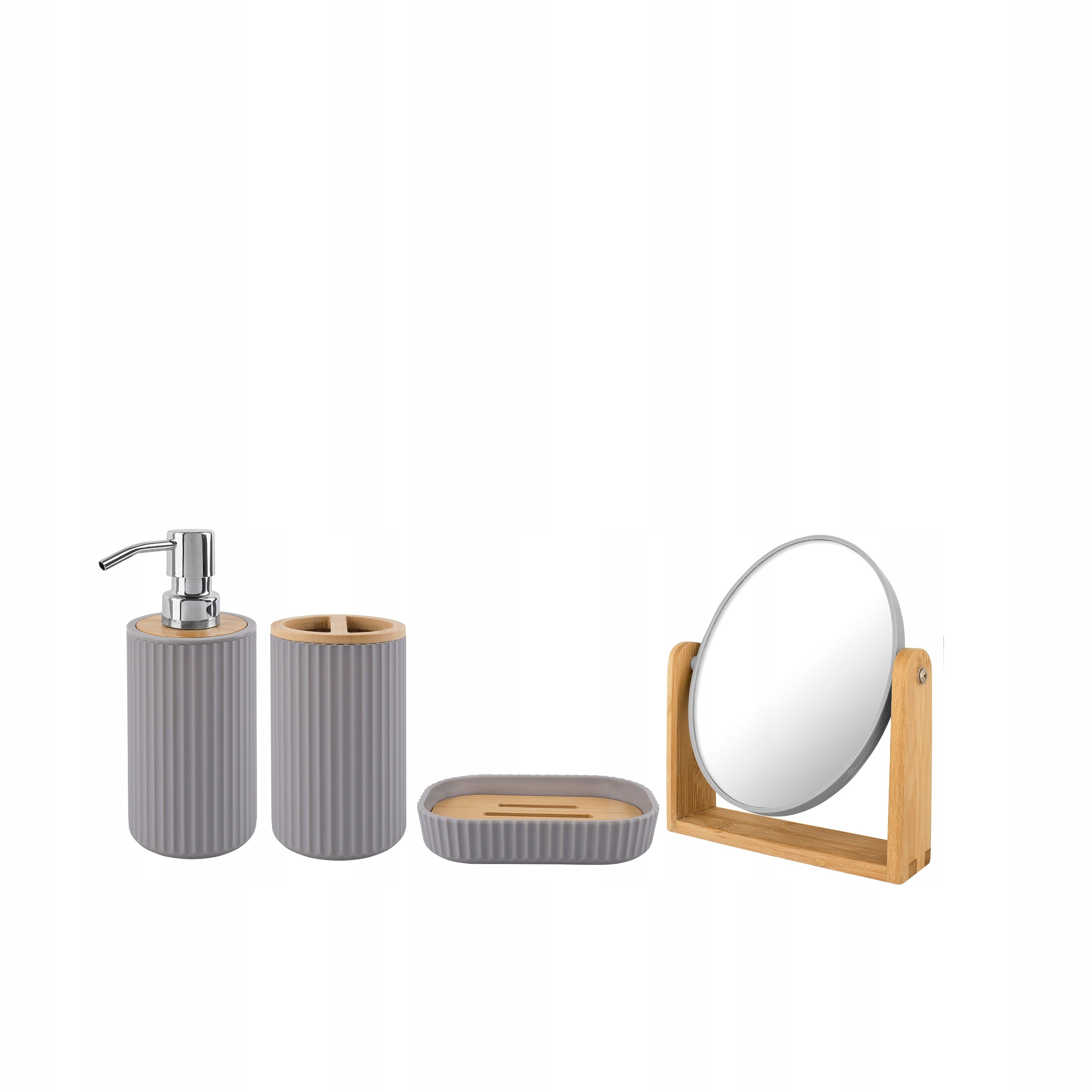 Sada koupelnového setu z Abs a bambusového zrcadla