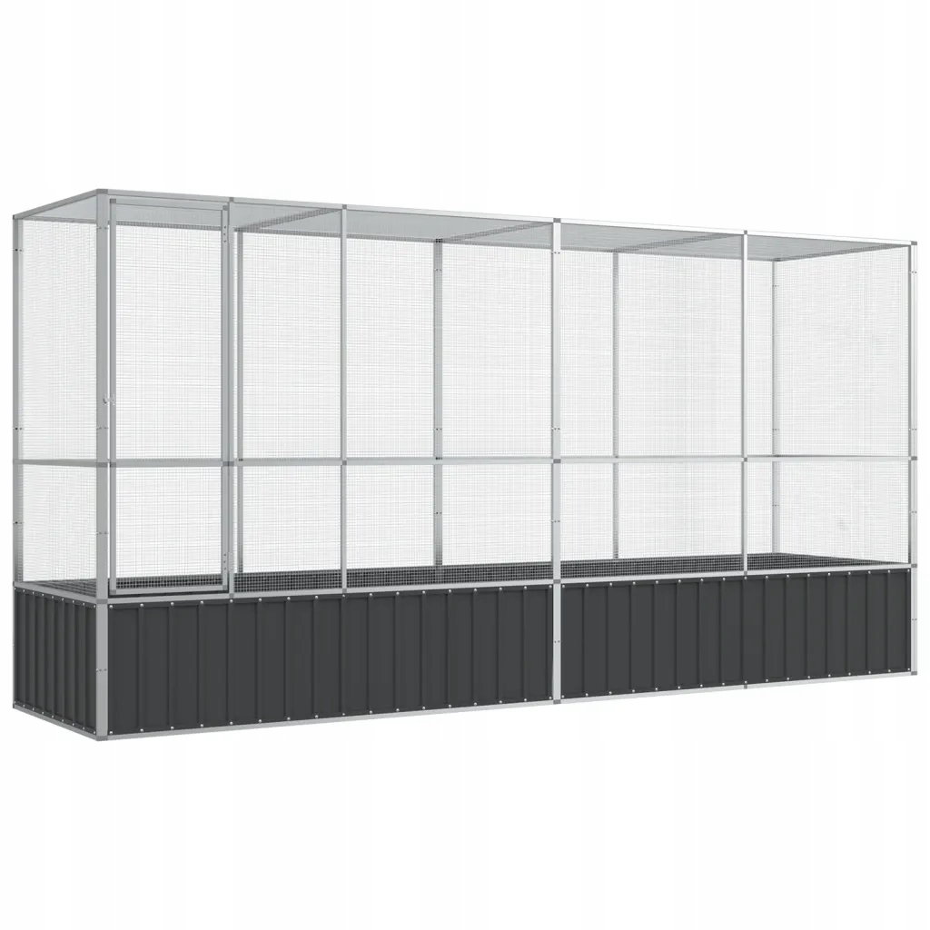 Voliera z pozinkované oceli pro ptáky a malá zvířata 418,5x107x21 cm