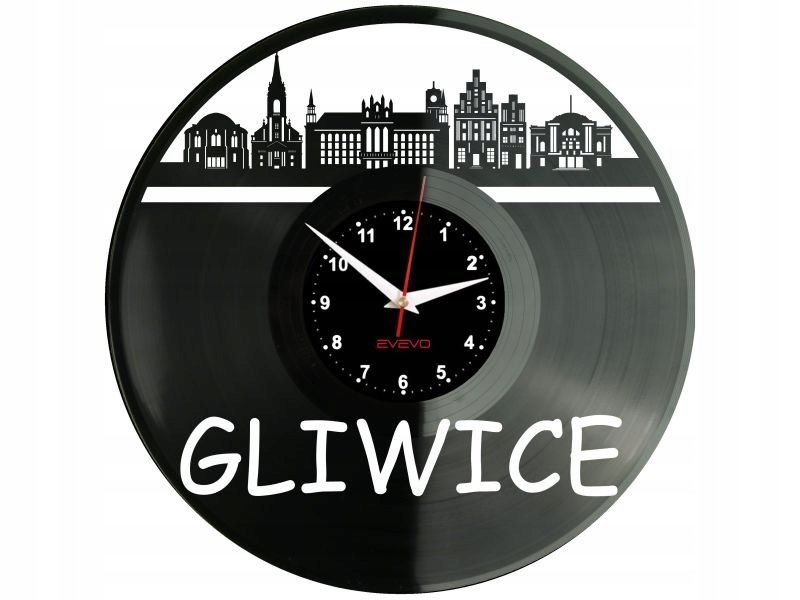 Gliwice Město Polsko Nástěnné hodiny Vinylová deska Moderní dekorativní N