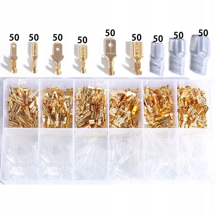 ZACISKARKA PRASKA DO KONEKTORÓW KOŃCÓWEK KABLI PRZEWODÓW 450 SZTUK Symbol KONEKTORY KONEKTORÓW