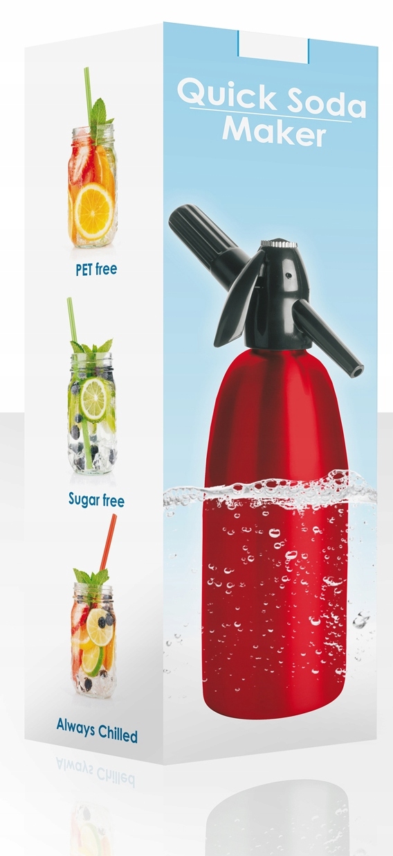 Červený Výrobník Sody Sifon Na Sodíkovou Vodu 10 nábojů