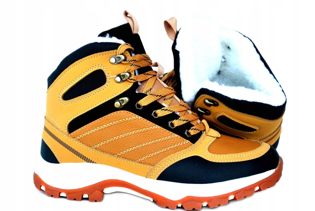 BUTY ZIMOWE OCIEPLANE ŚNIEGOWCE TREKING SPORT NEV Materiał zewnętrzny skóra ekologiczna