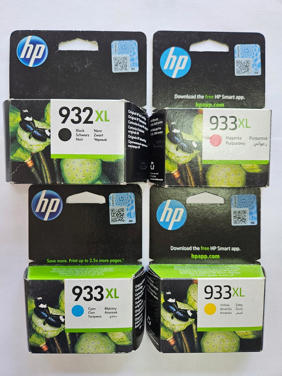 Zestaw 4 Oryginalnych Tuszy Hp 932XL 933XL Nowe 2023 2024