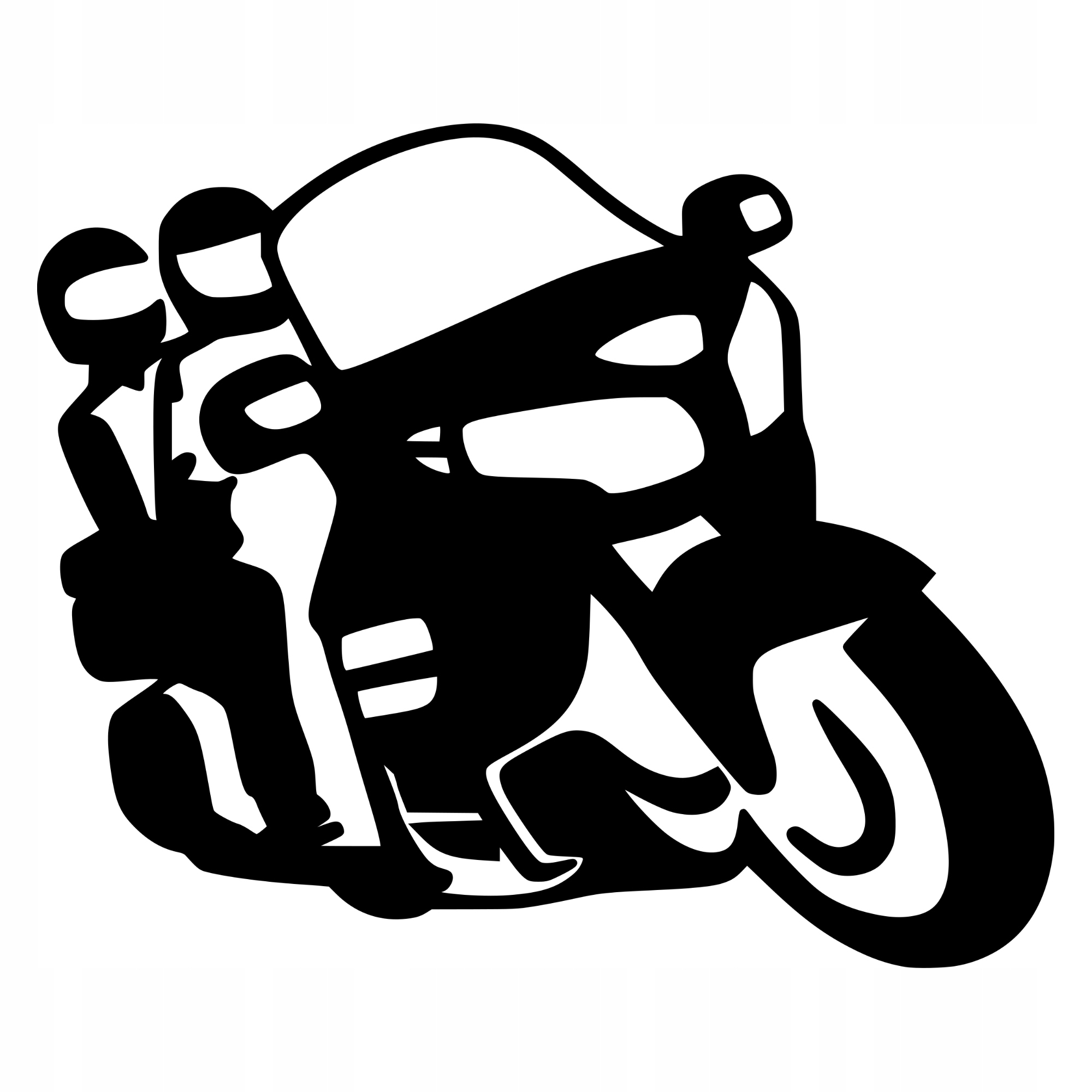 

Naklejka na samochód Motocyklista Motocykl