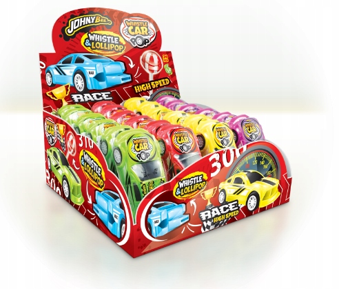Levně Lízátko píšťalka auto Johny Bee 24 kusů
