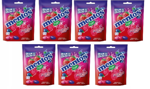 7x 160g Mentos cukierki o smaku czerwonych owoców Karton