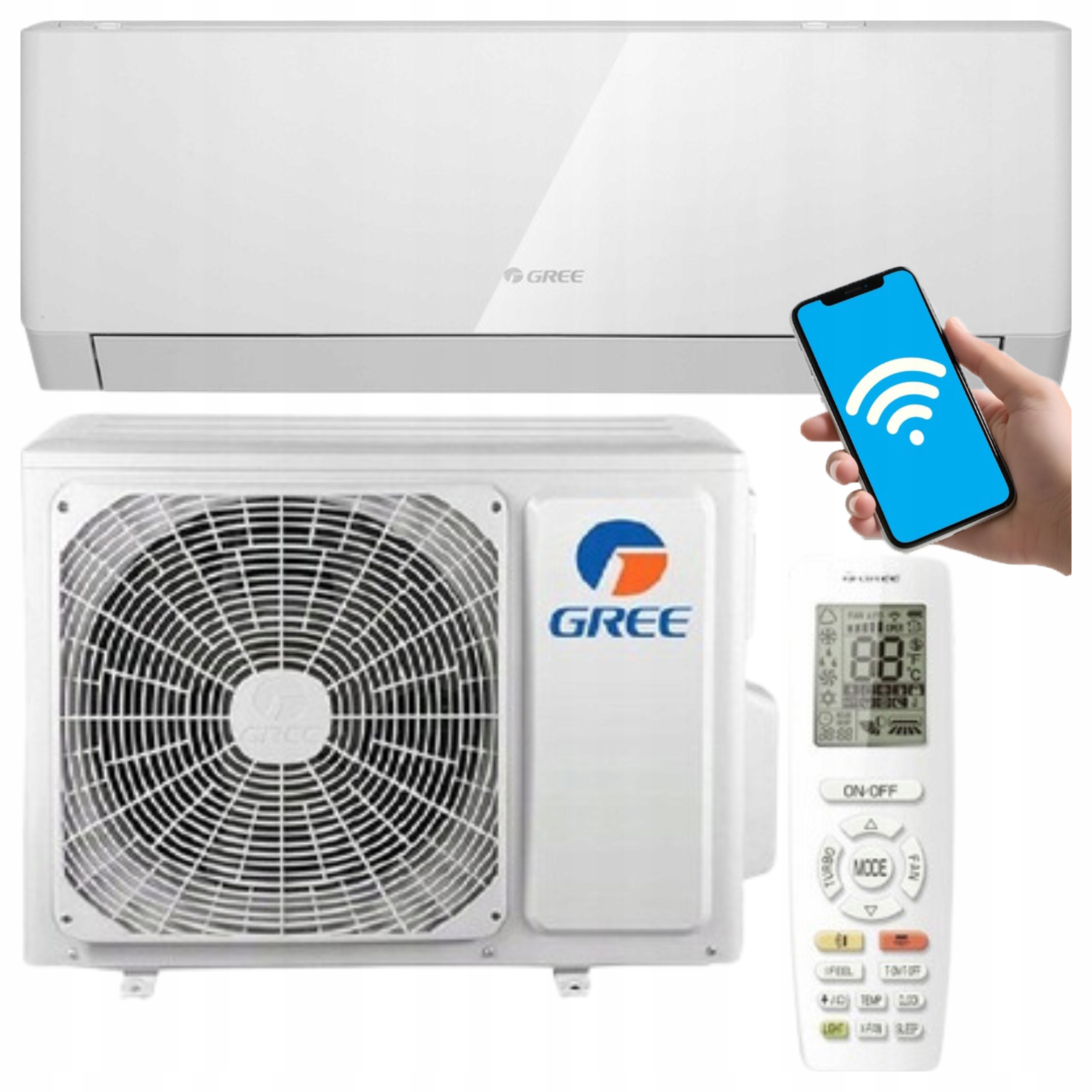 Nástěnný klimatizátor Gree Pular Wifi 2,5 kW Wifi klimatizace do domu 30 m2