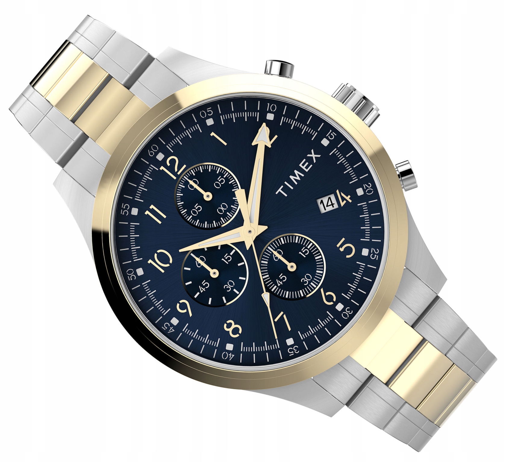 Pánské Hodinky Na Náramku Timex Chronograf TW2Y01500 Vodotěsné
