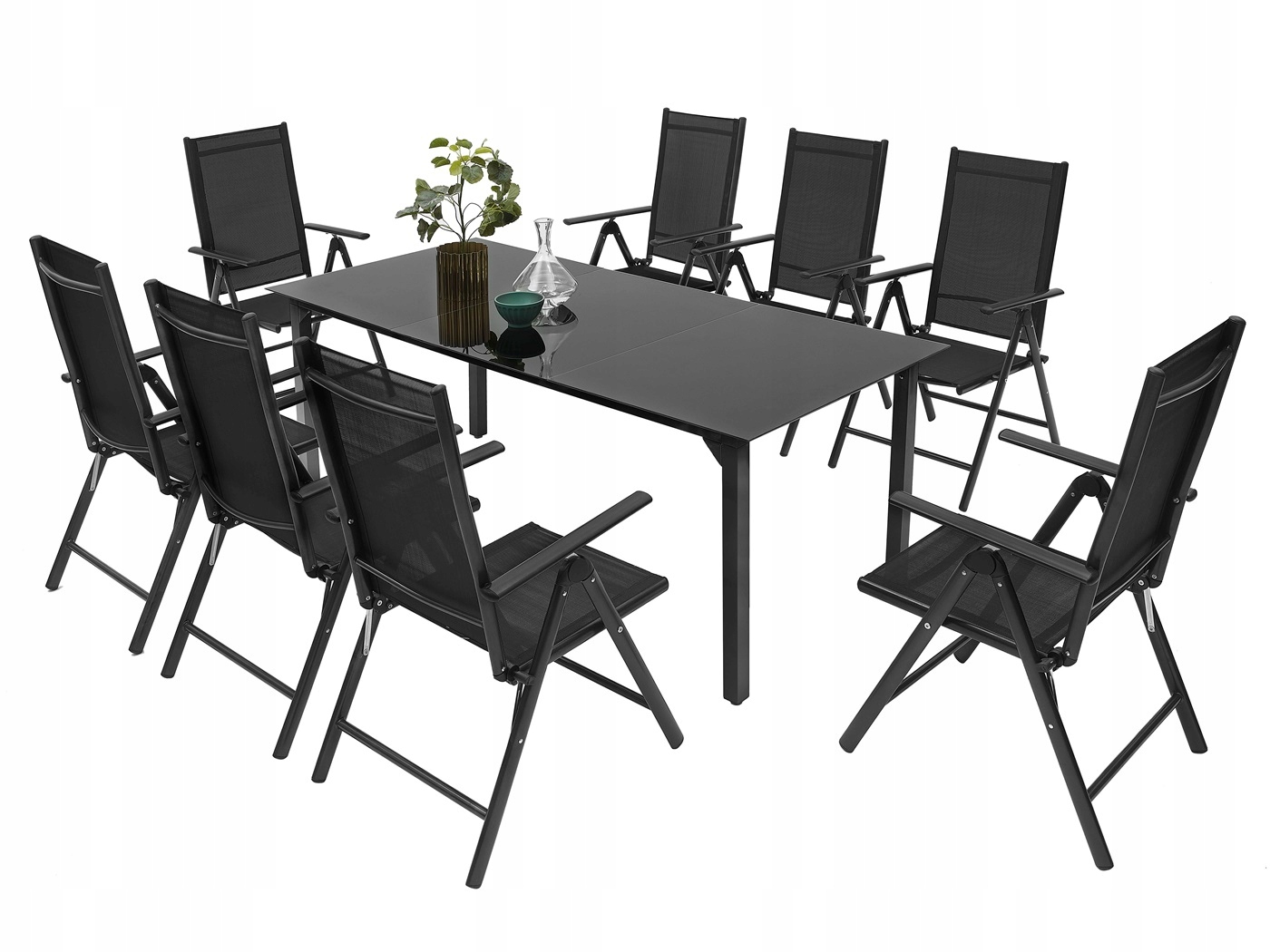 MEBLE OGRODOWE ZESTAW ALUMINIOWY SZKLANY STÓŁ 8K Rodzaj stół i krzesła