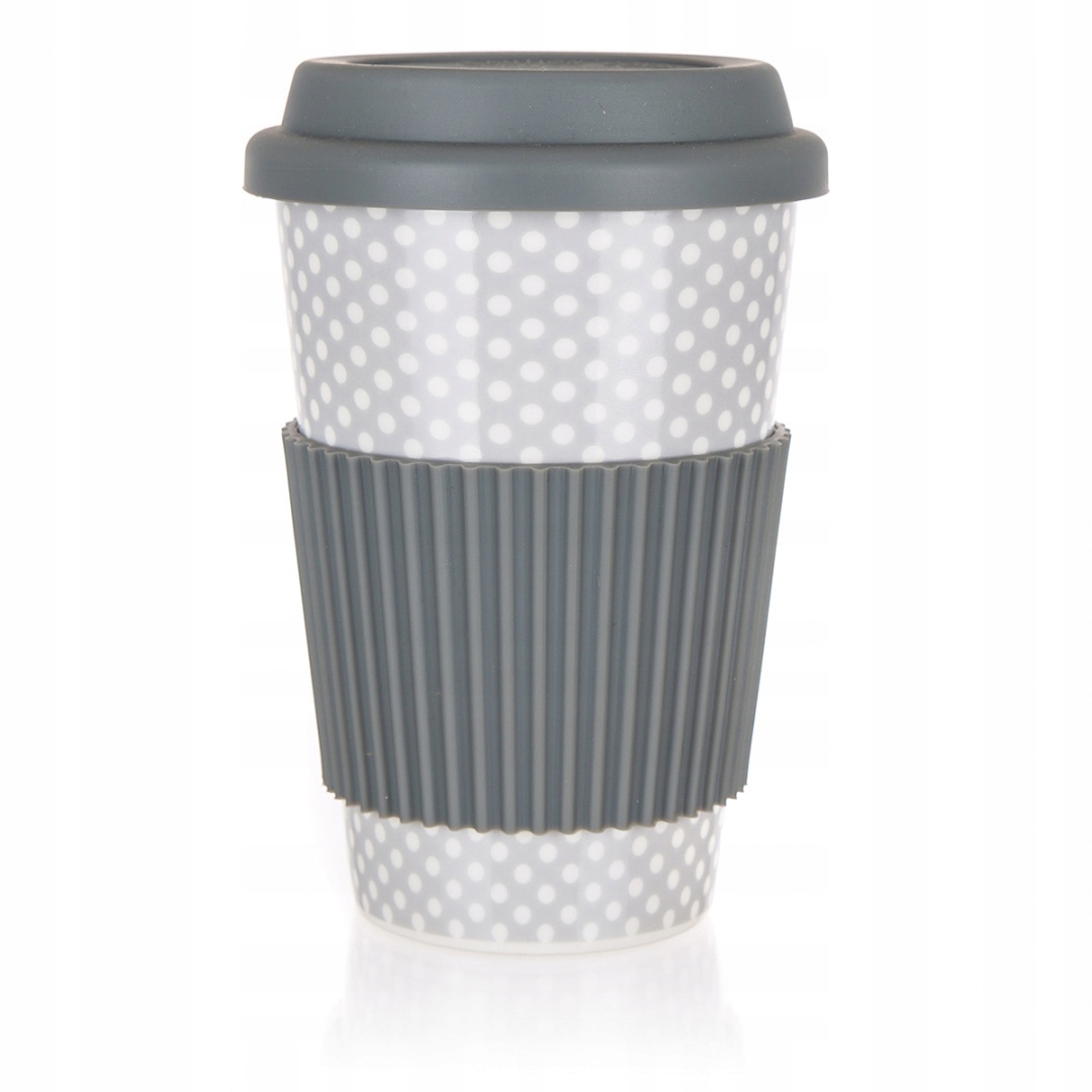 Kubek Ceramiczny z Pokrywką Silikonową 0,4L Coffee Tea Banquet