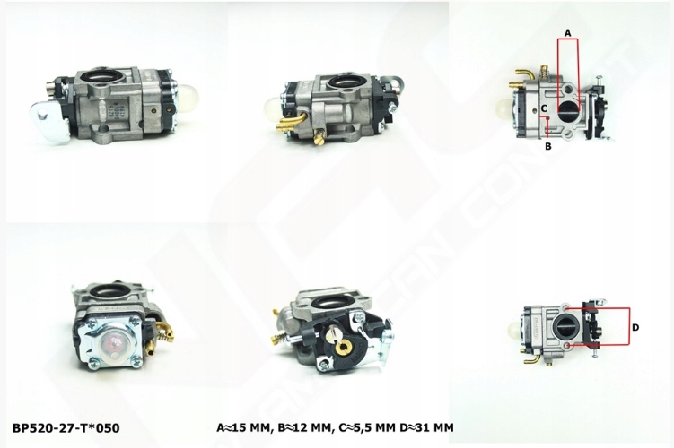 Gaźnik do Kosy NAC BP540-30BV BP520-30KAT BP427CA-T BC580V 15mm Typ gaźnik do kosy