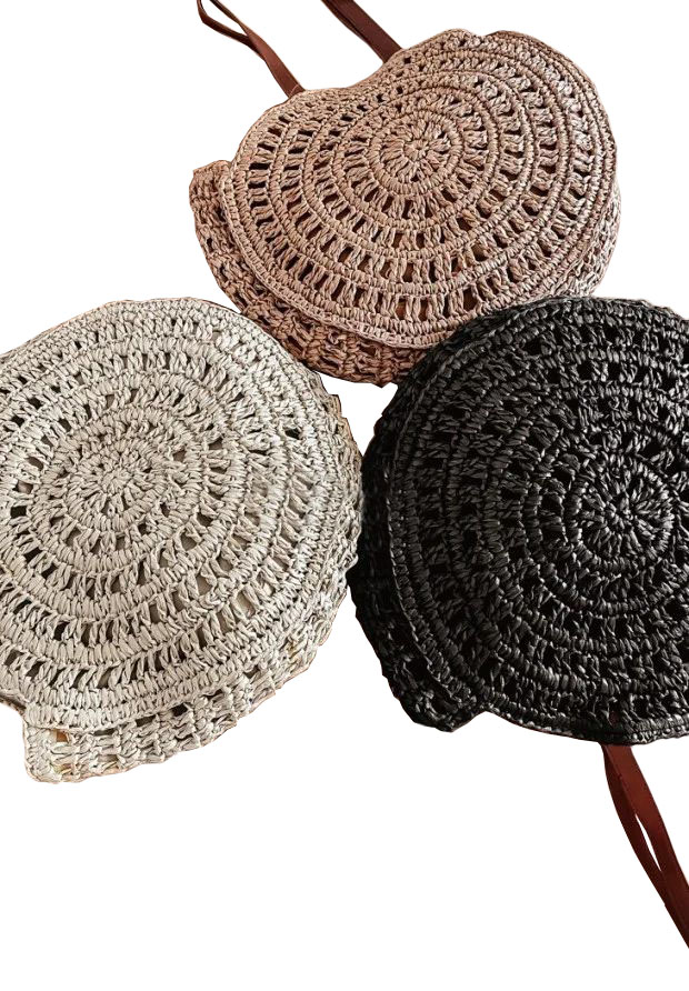 TOREBKA KOSZYK TORBA na RAMIĘ PLECIONA SHOPPER BAG Zapięcie zamek