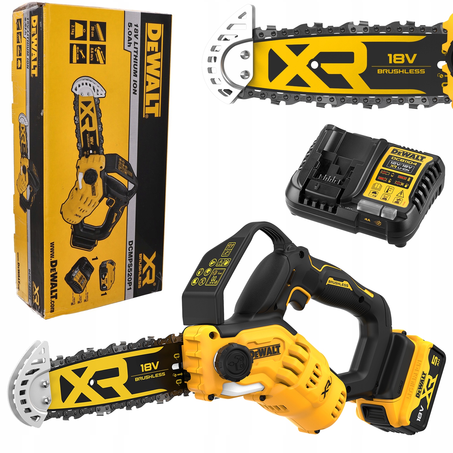 Piła Pilarka Łańcuchowa Gałęziówka Dewalt DCMPS520P1 20cm 1x5,0Ah 18V Xr