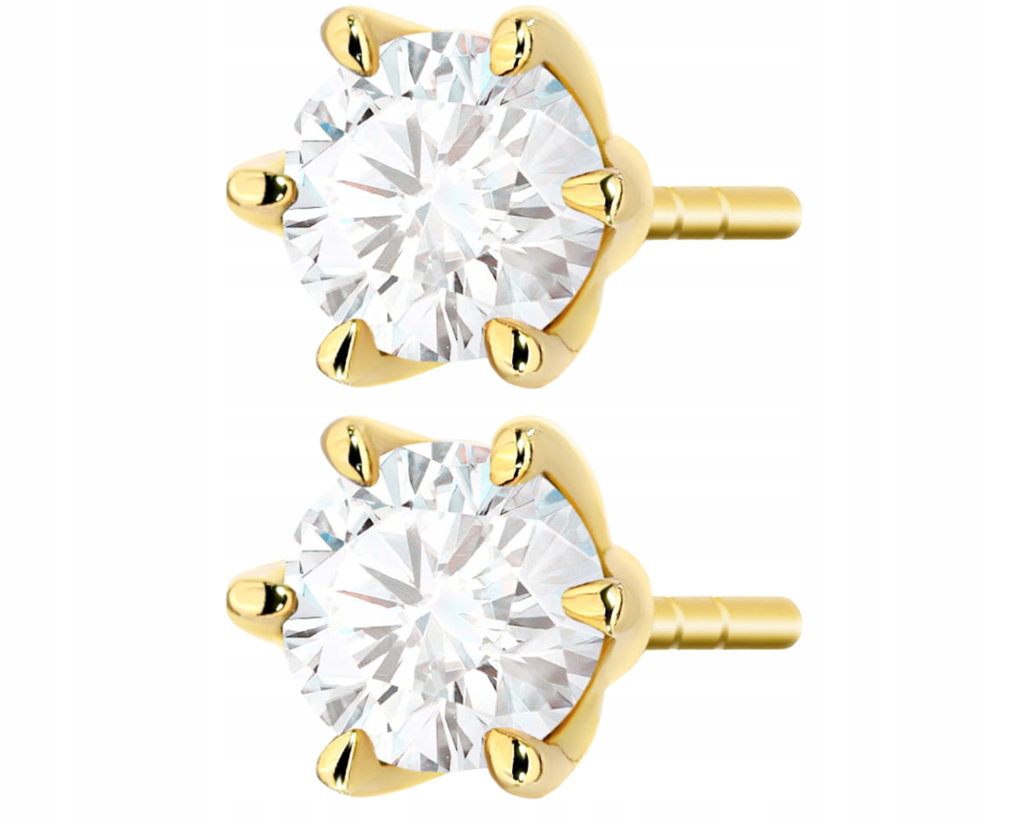 Elegantní Náušnice Zlaté 585 S Briliantovými Diamanty Dárek S Gravírováním