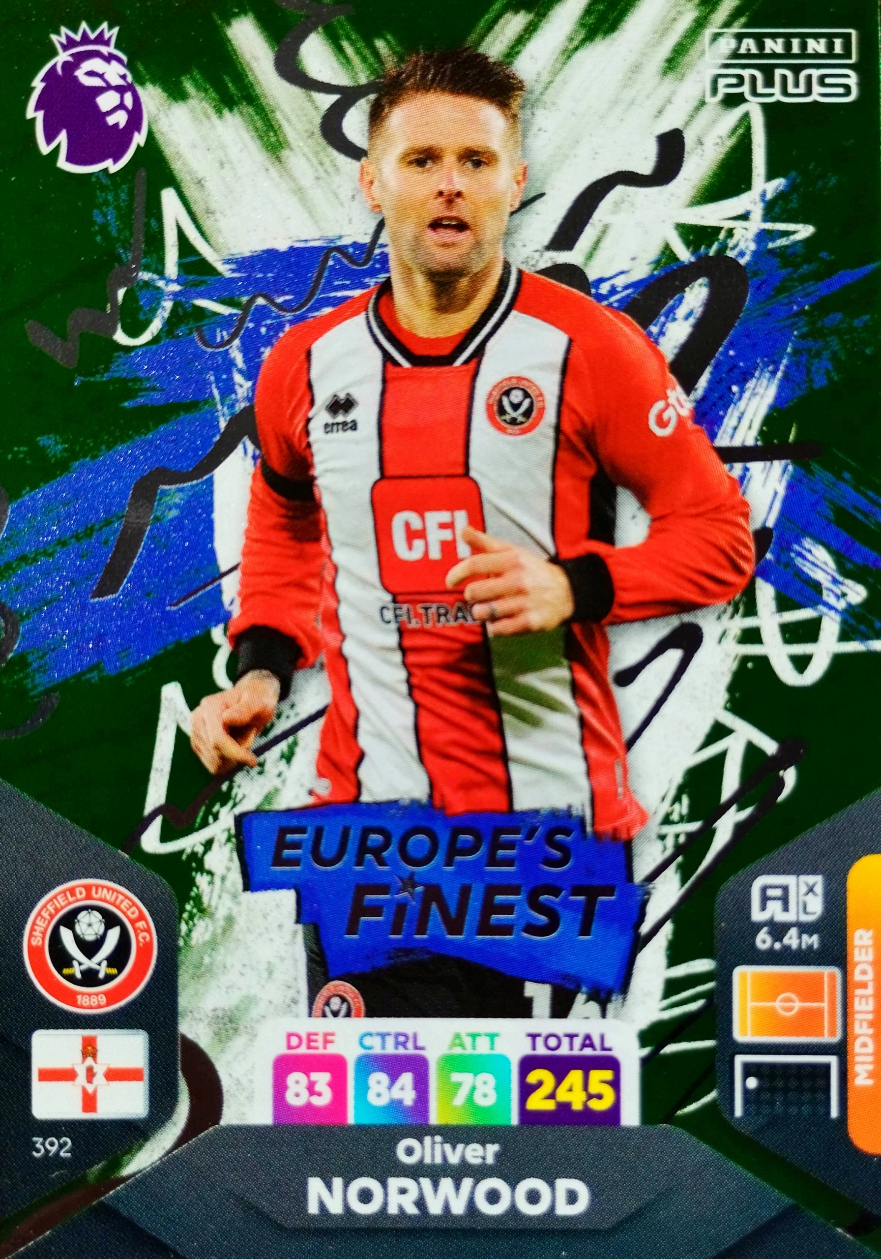 Premier League 2024 Plus Europe's Finest 392 Oliver Norwood Sheffield