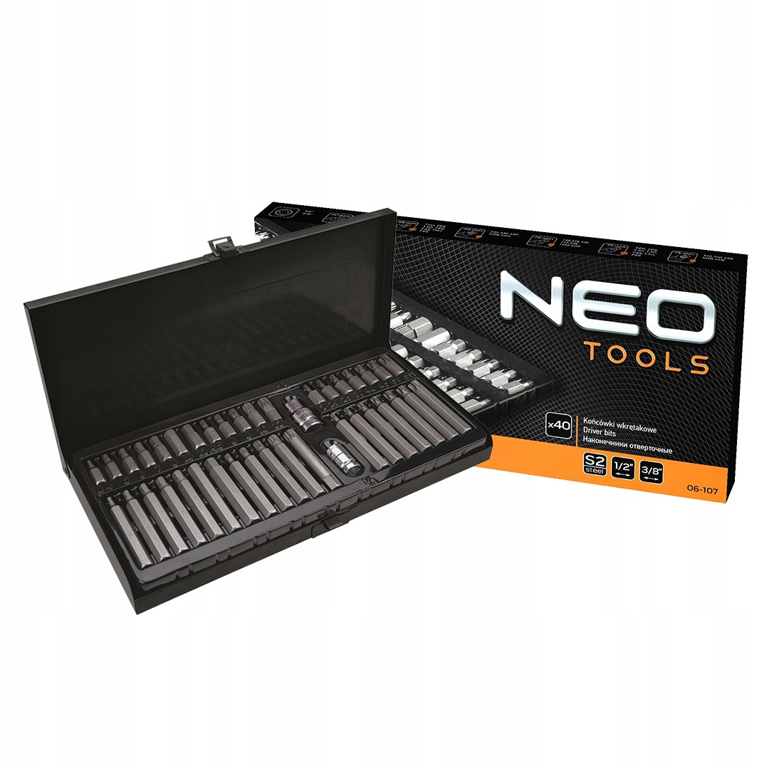 KOŃCÓWKI WKRĘTAKOWE, ZESTAW 40 SZT. TORX HEX IMBUS NEO TOOLS