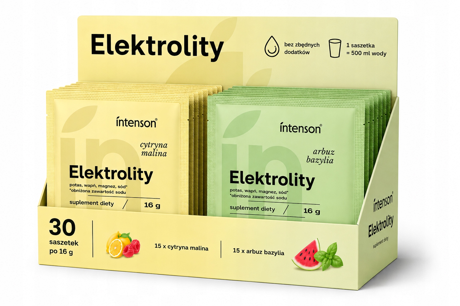 Intenson Elektrolity napój w proszku 30 Porcji witaminy owocowe smaki
