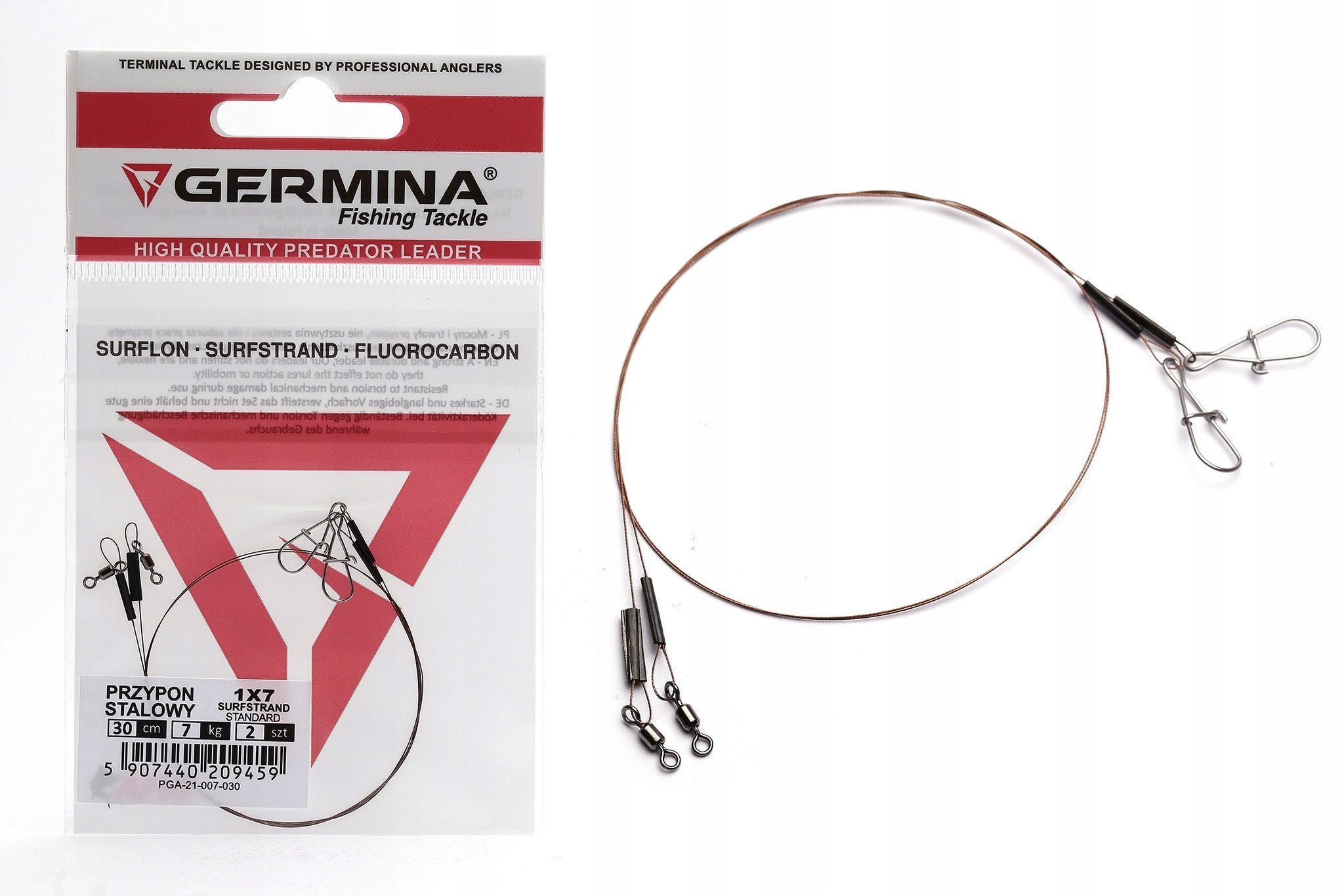 Przypon Stalowy Germina 1x7 Surfstrand 7kg-15,0 cm
