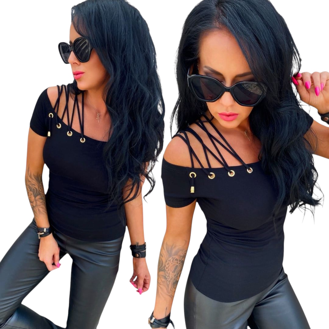 Dámská španělská halenka elegantní, odhalená ramena, sexy casual XL 42