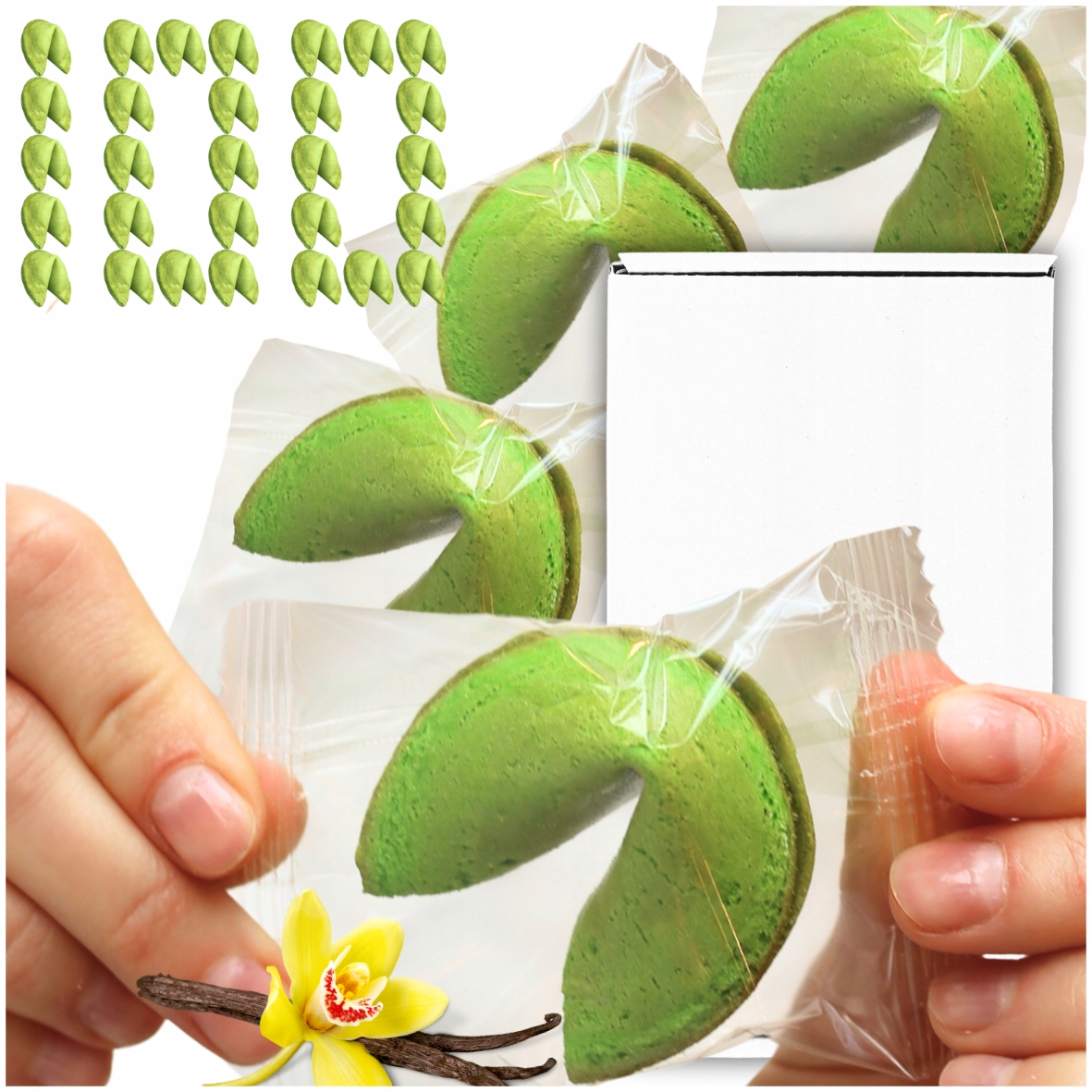 Ciasteczka Z Wróżbą Kolorowe Dziękuję dla Gości Zielone Ślub Urodziny 100