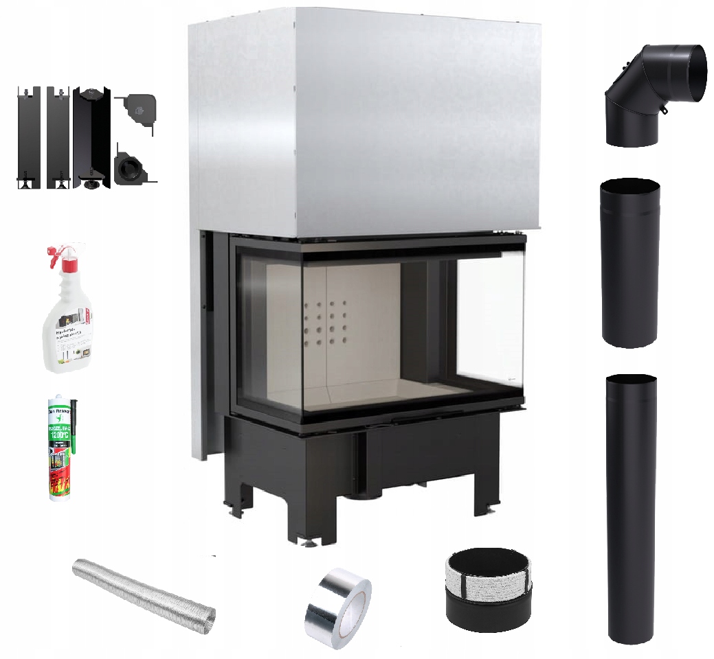 Kominek Vložka 3 skla Nbc 10 800X400 gilotiny Set