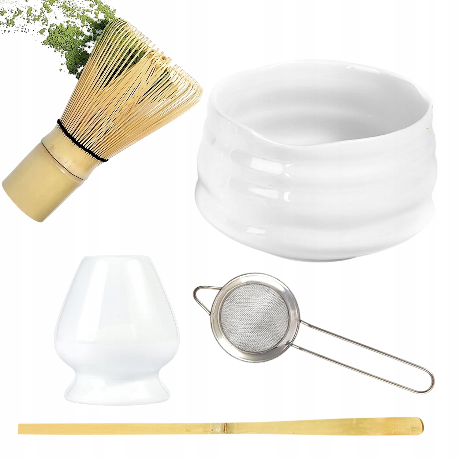 Dárková Sada Na Čaj Matcha Šálek Metla Štětec Lžičkou S Miskou