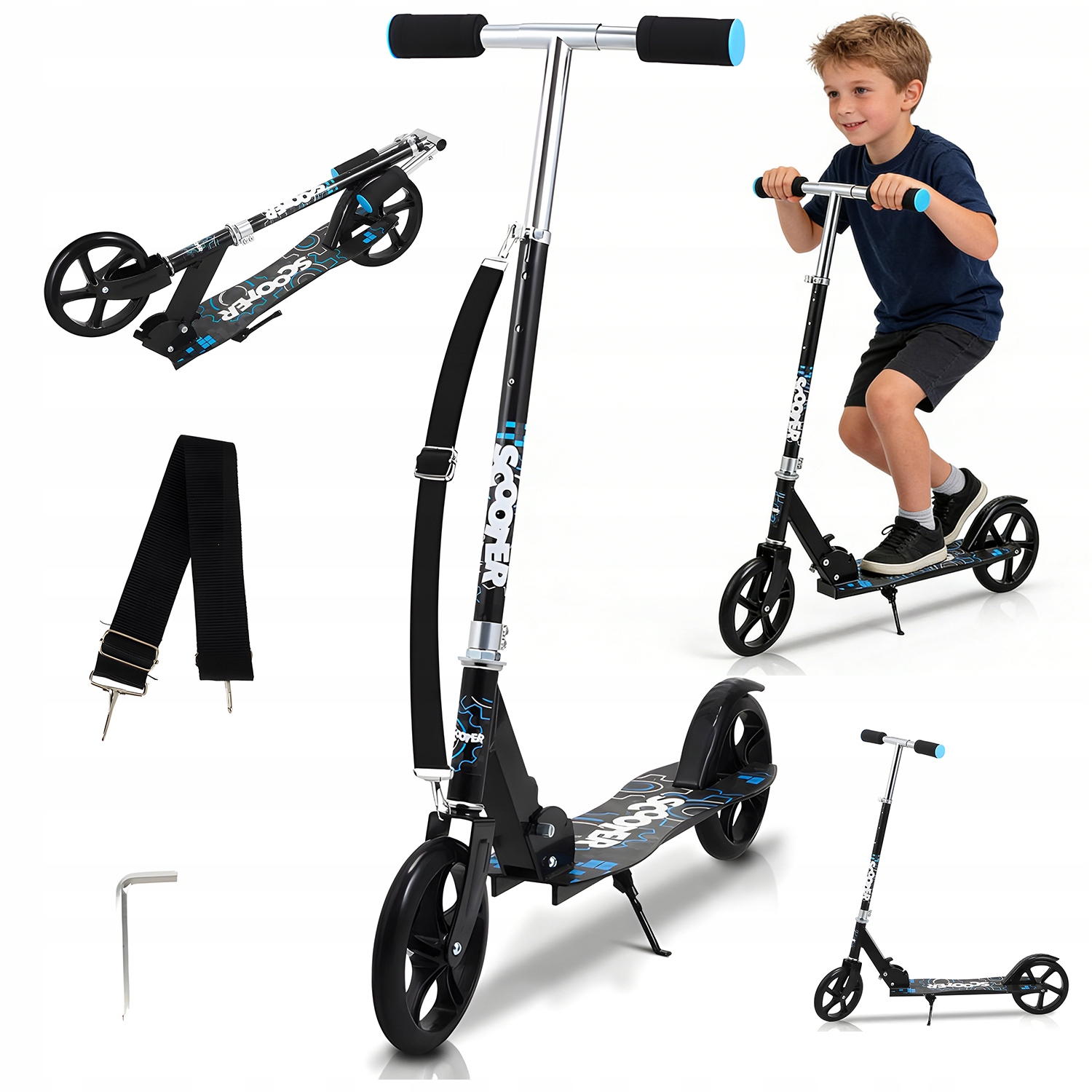 Hulajnoga miejska dla dzieci składana duża hamulec amortyzator