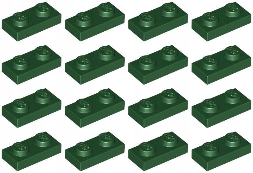 

Lego 3023 Płytka 1x2 zielona ciemna (6g) 16 szt.