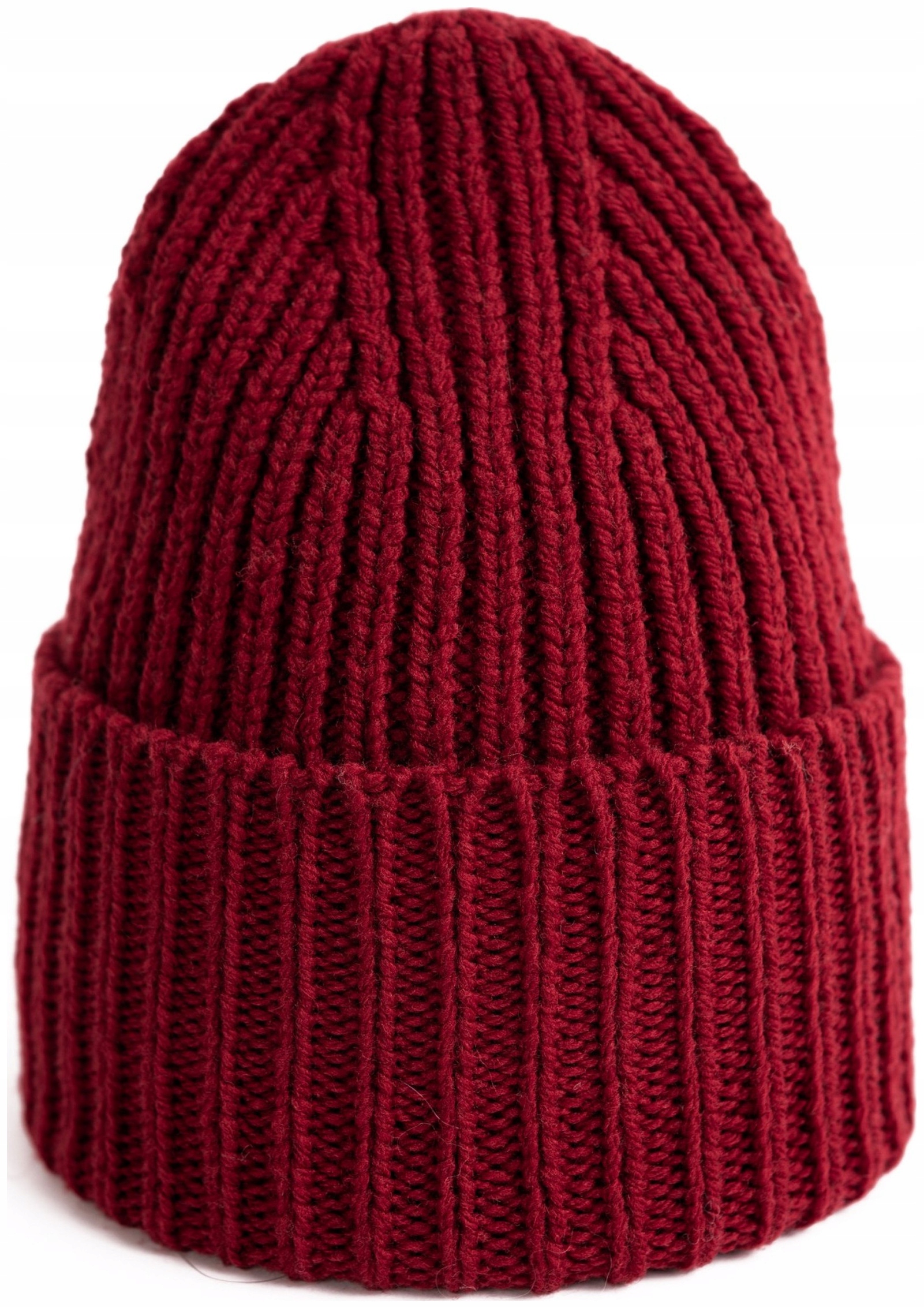 Čepice vlněná čepice dámská, pánská, přírodní vlna-virgin, barva vínová