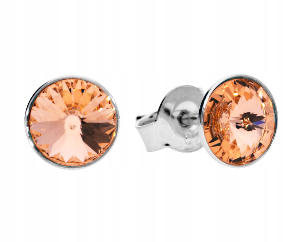 

Kolczyki brzoskwiniowe srebro Swarovski sztyfty