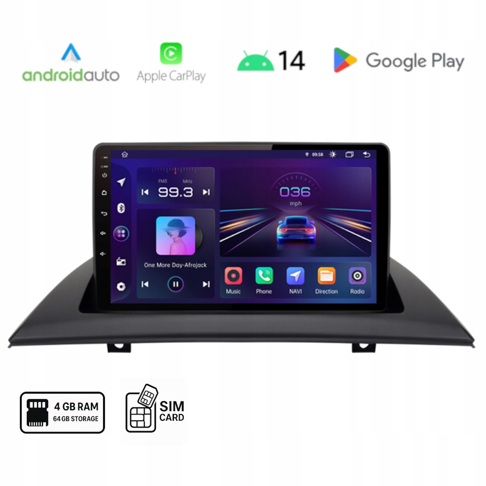 Android Bmw X3 E83 bezdrôtový Carplay Android Auto Wi-Fi Sim 4+64 Gb