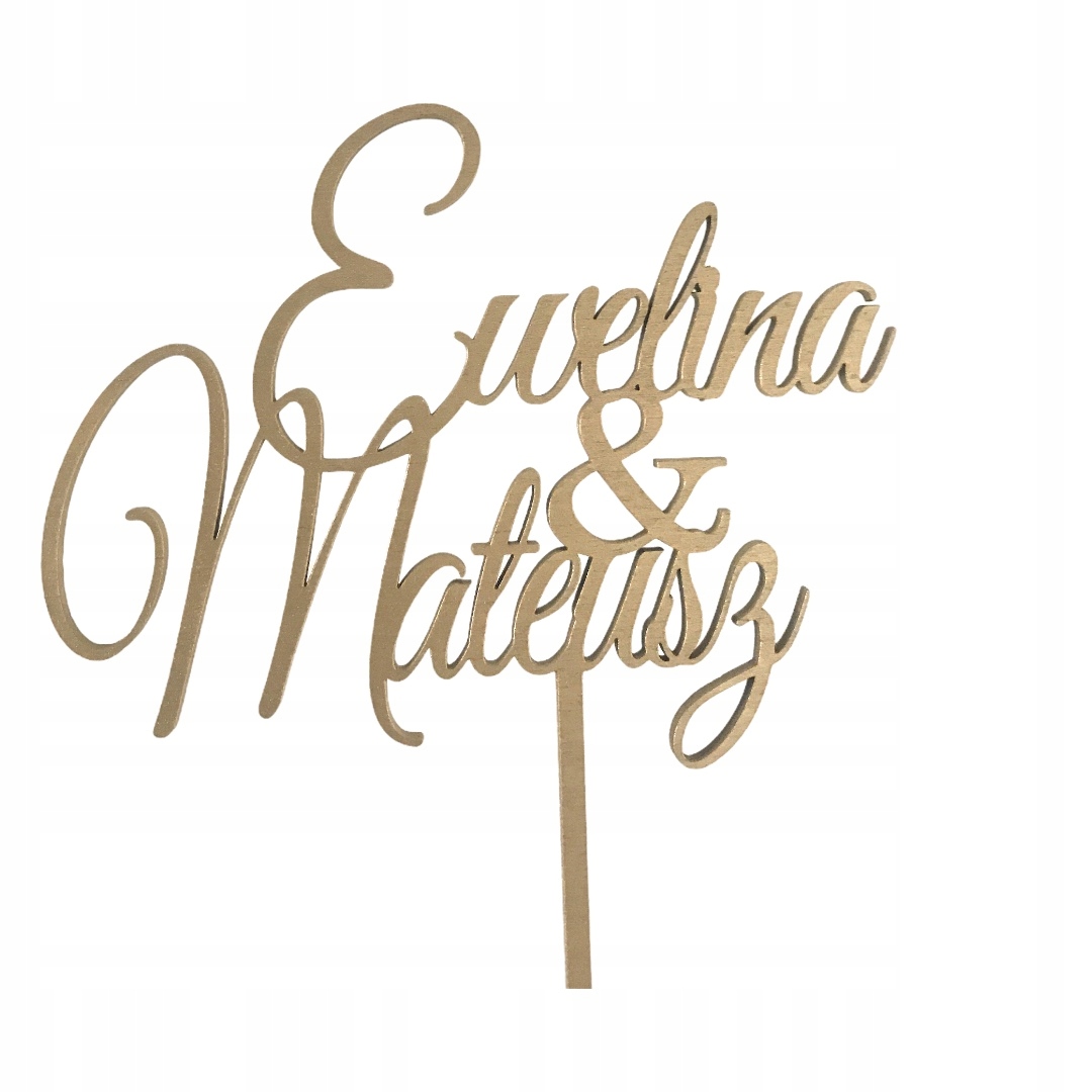 TOPPER DOWOLNY NAPIS NA TORT IMIONA PARA MŁODA ZŁO Rodzaj topper