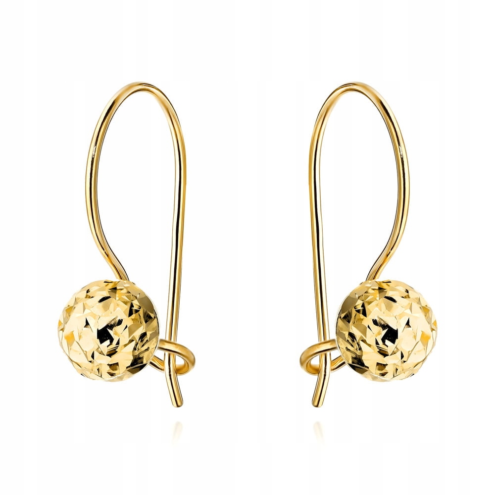 

Kolczyki złote 585 diamentowane kulki na biglu